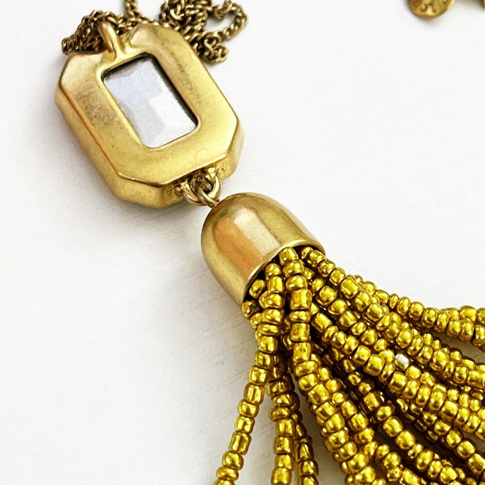 J. Crew Gold & Crystal Tassel Long Pendant Necklace - Picture 7 of 7